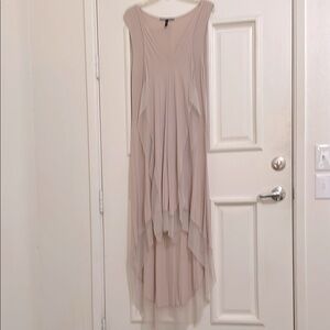 Max Azzaria Vertical ruffles dusty pink maxi dress Sz M